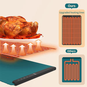 XHJ New Fast <b>Heating</b> Foldable Eco-Friendly Heat Resistant Rectangle Food Portable <b>Electric</b> Warming Tray Smart Silicone Plate Mat - Product Image 3