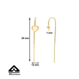 Boucles d'oreilles pendantes en forme de cœur serties de diamants plaquées or pour femmes, pour mariage et soirée - Product Image 5