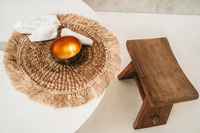Napperon en jacinthe d'eau avec frange en jute Produits écologiques Fabriqué au Vietnam Décoration de table Napperon tissé Vente en gros