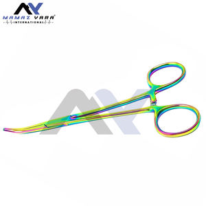 Pinzas hemostáticas Kelly de acero inoxidable alemán Premium curvo de 5,5 "con revestimiento de titanio de plasma de arcoíris multicolor - Product Image 2