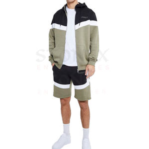 Chándal de algodón deportivo de dos piezas con capucha para hombre, ropa de playa, pantalones cortos, chándal, camiseta para hombre, conjunto corto con servicio OEM - Product Image 1