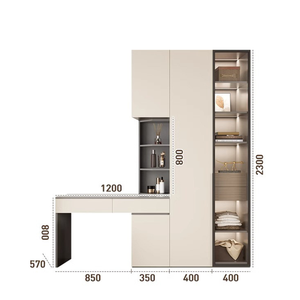 Cabina <span class=keywords><strong>Armadio</strong></span> Moderna Personalizzabile con Vanità Integrata <span class=keywords><strong>e</strong></span> Guardaroba per Arredamento Camera da Letto - Product Image 6