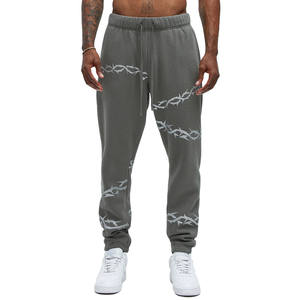 Pantalons de survêtement décontractés pour hommes de haute qualité, coupe droite, taille mi-haute, évasés, patchwork, 100% coton, séchage rapide - Product Image 3