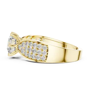 Bague de fiançailles et de mariage en diamant solitaire avec diamant moissanite pour cadeau de mariage - Product Image 5