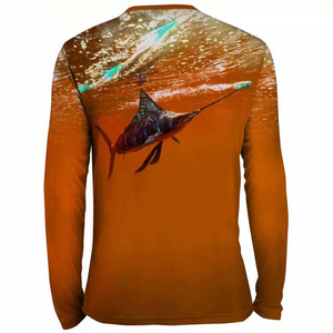 Vêtements de protection solaire de dernière génération, chemises de course pour hommes, polyester respirant, chemise à manches longues pour la pêche, chemises à sublimation UV - Product Image 2