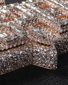 Personnalisé Glacé VVS Moissanite Diamant Blanc et Rose Plaqué Or Argent Glacé Style Hip Hop Bijoux Nom Pendentif - Product Image 3