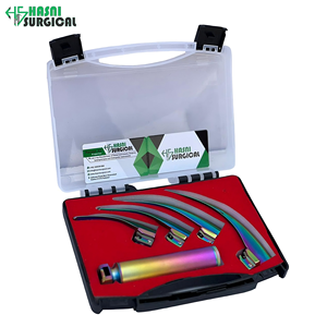 Set de Laringoscopio Macintosh de Fibra Óptica de Grado Médico, Acero Inoxidable Multicapa, 4 Hojas, 1 Mango - Product Image 3