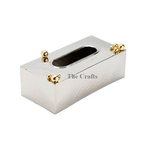 Servilletero de diseño más nuevo en acero inoxidable y aluminio Color plata Servilletero para uso en bodas - Product Image 5