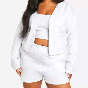 Ensemble chemise et short en coton biologique pour femmes Vêtements durables pour femmes Ensembles deux pièces d'été pour femmes Ensemble short à manches courtes - Product Image 2