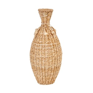 Vase moderne en jacinthe d'eau blanchie à la chaux Vase de sol de nouveau style pour décor de table de mariage Pièce maîtresse décorative en paille moderne - Product Image 5