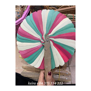 Éventail artisanal en feuilles de palmier naturelles, tissé à la main à partir de feuilles de cocotier, pour la décoration rustique de la maison et le style extérieur, en provenance du Vietnam - Product Image 2