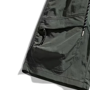 Shorts décontractés pour homme à séchage rapide, taille mi-haute, en polyester/coton, avec poches, élastiques, coupe ample, légers, sensation fraîche, respirants, pour l'été - Product Image 5