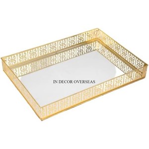 Silver Shiny Polished Best Quality Metal Made Unique Designer Frame For Rectangle Shape Serving <b>Mirror</b> <b>Tray</b> In Impressive Price - Product Image 4