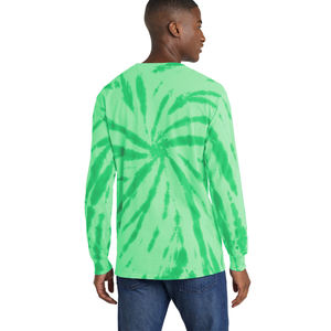 Premium <b>Green</b> Tie Dye <b>Shirt</b> Long Sleeve Cotton Top Retro Spiral Design <b>Mens</b> Top OEM Private Label Clothing Supplier - Product Image 5