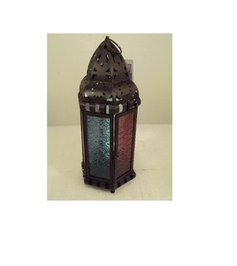 Home Decorative for Party Wedding Dinning Creative Metal <b>Moroccan</b> <b>Lantern</b> Multi Colour <b>Moroccan</b> Color Glass Candle <b>Lantern</b> - Product Image 3