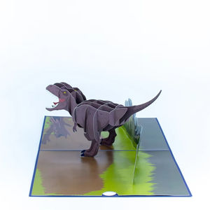 Cartes de voeux en papier de couleur foncée 3D Pop up Animals du Vietnam Cartes-cadeaux artisanales pour les festivals Artisanat en papier unique - Product Image 1