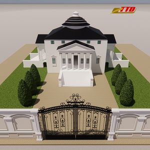 Conception de portail de maison pour mur de cour avec fer forgé décoratif, durabilité longue durée, respectueux de l'environnement, modélisation 3D disponible - Product Image 3