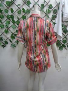 <b>Women's</b> Summer Comfort <b>Plus</b> <b>Size</b> <b>Sleepwear</b> 100% Polyester Crepe Solid Digital Printed Blouse Spaghetti Strap Unwind ODM Fabric - Product Image 3