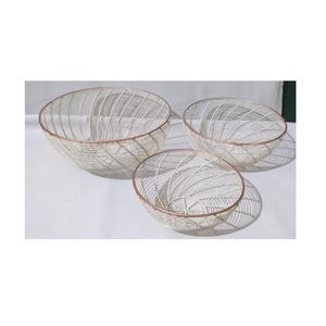 Cesta de comida de alambre de hierro de tamaño personalizado de gran oferta con revestimiento en polvo para almacenamiento en el hogar y restaurante disponible al por mayor - Product Image 1