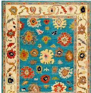 พรมถักไหมพรมขนแกะสไตล์ตุรกีโบราณหรูหราดีไซน์สีน้ำเงิน8x10สไตล์วินเทจโบราณ - Product Image 3