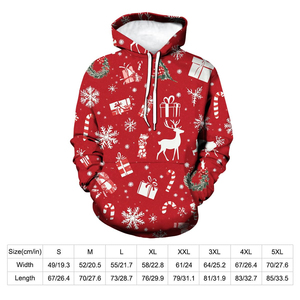 Sweat-shirt à capuche de Noël, polaire chaud et confortable, pull décontracté imprimé pour hommes et adolescents, cadeau tendance, style Noël, joie cool - Product Image 4