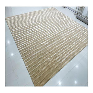 2025 Model <b>Christmas</b> Sale Beige Sand Neutral Colors High Low Embossed Pile Tencil Wool Handmade <b>Rug</b> Home Interior Projects - Product Image 3