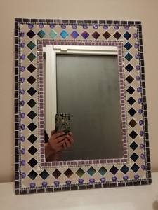 Espejo de mosaico rectangular, espejo de mosaico rosa, espejo de mosaico púrpura - Product Image 4