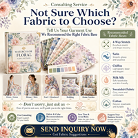 Tissu à motif floral aquarelle personnalisé, impression numérique OEM ODM, plusieurs bases pour robe, écharpe, sac, textile de maison, faible MOQ