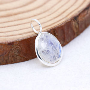 925 Solid Sterling Silver Gold Plated Natural Rainbow <b>Moonstone</b> Charm <b>Pendant</b> Handmade Luxury Jewelry Gift Wholesale Collection - Product Image 1