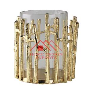 Portavelas Decorativo de Metal y Vidrio de Aluminio Más Vendido en 2025, Portavelas Tipo Huracán - Product Image 1