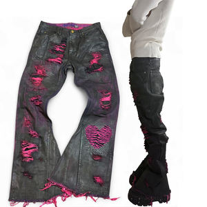 กางเกงยีนส์ผู้ชาย DiZNEW รุ่นปี 2026 ดีไซน์ขาดเซอร์ๆ ลุคดิสเทรส ฟอกสี คุณภาพสูง กางเกงยีนส์ผู้ชายทรงสแตก ผ้าเงา - Product Image 1