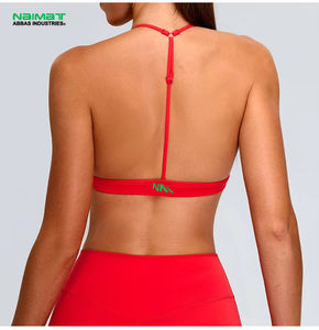 Ensembles de soutien-gorge de Sport pour femmes Logo personnalisé avant entraînement dos nu confortable Yoga séchage rapide Gym sangle mince soutien élevé dentelle Fitness - Product Image 1