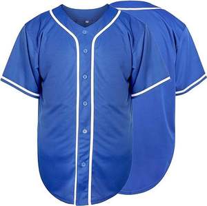 Tendance plaine bouton vers le bas vierge maillot de baseball à manches courtes personnalisé respirant séchage rapide vêtements de sport en gros hommes jeunes enfants - Product Image 6