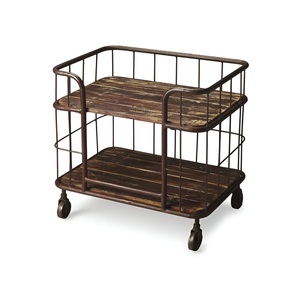 Square <strong>Serving</strong> Cart with <strong>Wooden</strong> Open Shelf and Metal Pipes Handles Golden Colored <strong>Trolly</strong> for Home Bar <strong>Food</strong> <strong>Serving</strong> Wine Cart