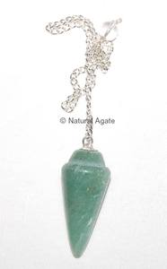 Labradorite Semi-Précieuse 6 Facettes Avec Chaîne Argent Pendules Pierres - Product Image 5