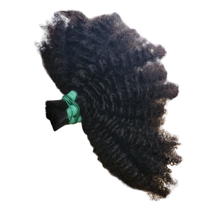 Bulk Afro Kinky <b>Hair</b> Extensions 100 Human <b>Hair</b> Virgin Remy <b>Hair</b> Cuticle Aligned Single Drawn Tape Bundles <b>Braiding</b> Wigs - Product Image 3