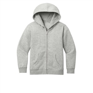 Sweat à capuche gris polaire confortable et pratique pour enfants pour l'hiver Vêtements décontractés Activités de plein air Veste à glissière complète pour la superposition - Product Image 1