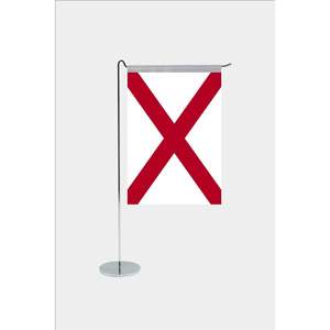 Bandera de Alabama para Oficina en Forma de L, Impresa Digitalmente, con Asta de Aluminio - Product Image 1