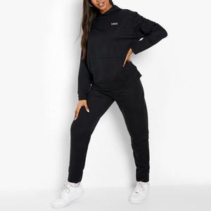 Fournisseur Survêtement en molleton de haute qualité pour femmes Logo personnalisé Broderie OEM Usine Coton Ensemble Deux Pièces Ensemble Survêtement Hiver Chaud - Product Image 4