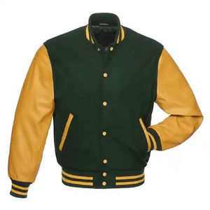 Chaqueta Varsity de moda para hombre, más vendida, con bordado de la mejor calidad, cuello con diseño de piel y mangas de cuero. - Product Image 5
