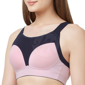 Pakistan Manufactured Unique Design Women Sports Bra Breathable Simple Front High Support Outdoor Use Spandex/Nylon Material - Product Image 3