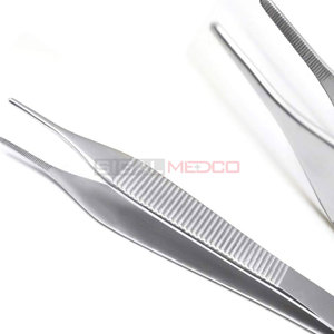 Pinzas Adson, Punta dentada de 12cm, acero inoxidable de alta calidad, totalmente reutilizable, Manual, certificado CE, instrumentos médicos dentales - Product Image 2