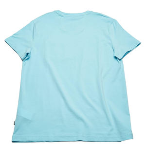 T-shirt bleu à impression de logo personnalisé à la mode pour hommes T-shirt décontracté en polyester de coton à manches courtes et à épaules tombantes pour les hommes - Product Image 2