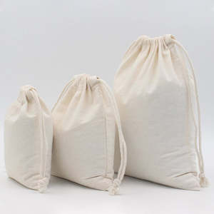 100% Cotton Canvas <b>Drawstring</b> <b>Pouches</b> Recyclable Favor Bags with Screen Printing for Wallet Clothing Craft Storage-Pack of 12 - Product Image 3