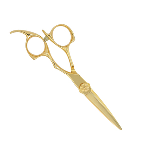 Ciseaux de coiffure avec repose-doigts et vis fantaisie, ciseaux de coupe de cheveux plaqués or, rasoirs à bord tranchant, 6,0 pouces - Product Image 3