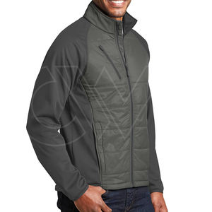 OEM personnalisé hommes décontracté fermeture éclair complète toile souple Bomber veste col montant collection hiver traitement fini - Product Image 4