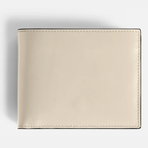 Genuine Leather Slim <b>Fold</b> <b>Wallet</b> Cloudy Beige Minimalist Design Unisex Daily Use RFID Blocking Vintage - Product Image 1