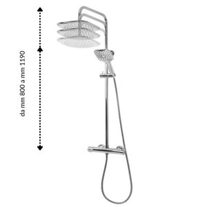 Doccia rotonda colonna doccia a 2 funzioni in ottone cromato con Slot versione quadrata inclusa-set da bagno - Product Image 5