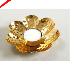 2025 Top Quality <b>Golden</b> Finished Flower look Candle Holder for Hotel Restaurant And <b>Bar</b> - Product Image 1
