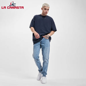 Camisetas de algodón tejidas con gofres en blanco estilo boxy de gran tamaño para hombre, de manga corta Camiseta de punto Formal, ajuste holgado liso - Product Image 6